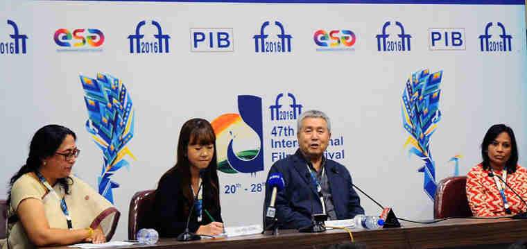 The Life Time Achievement Award winner, Mr. Im Kwon Taek, Filmmaker, Republic of Korea, addressing a press conference, at the 47th International Film Festival of India (IFFI-2016), in Panaji, Goa on November 20, 2016.