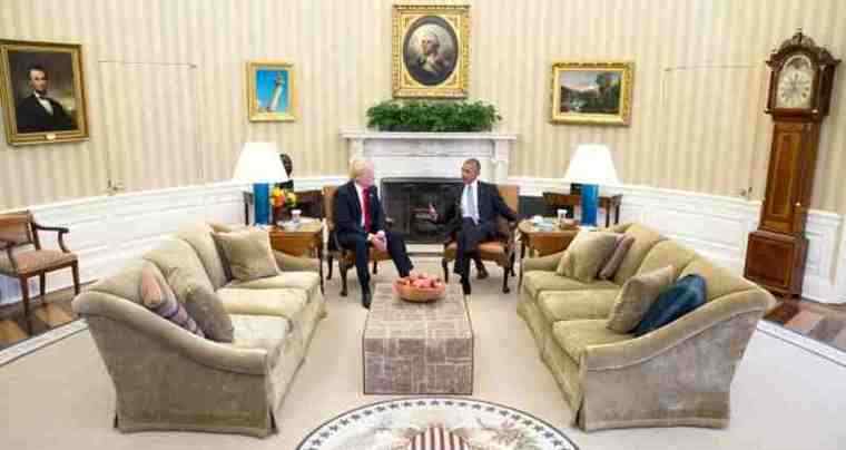 President Barack Obama meets with President-elect Donald Trump in the Oval Office, Nov. 10, 2016. (Official White House Photo by Pete Souza)