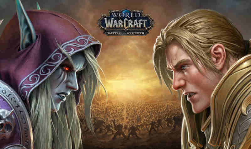 Sylvanas Windrunner and Anduin Wrynn face off in World of Warcraft: Battle for Azeroth.