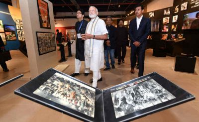 Narendra Modi and dignitaries during inauguration of National Museum of Indian Cinema in Mumbai on January 19, 2019