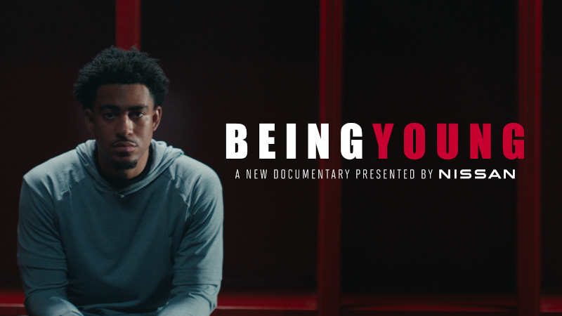 Bryce Young, as featured in “Being Young" documentary. Photo: Nissan / ESPN