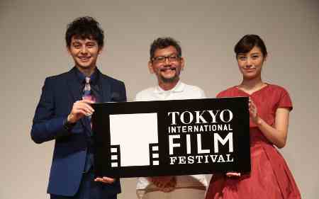 L to R: Harry Sugiyama (Festival navigator), Hideaki Anno and Azusa Okamoto (Festival navigator)