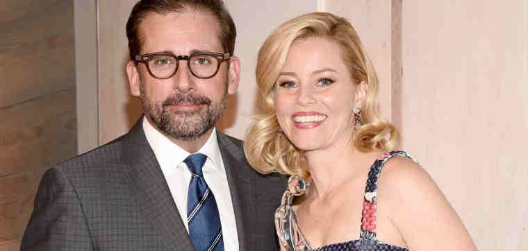 Actress and filmmaker Elizabeth Banks accepts the 2014 March of Dimes Grace Kelly Award from Steve Carell
