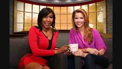 Ebony Steele and Sasha Rionda, co-hosts of "Coffee with America" TV show