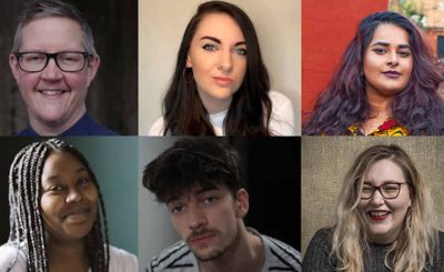 Top (left to right): Jason Barker, Emily Everdee, afshan d’souza-lodhi. Bottom (left to right): Tianna Johnson, Sean Lìonadh, Samantha O’Rourke. Photo: BAFTA, BFI