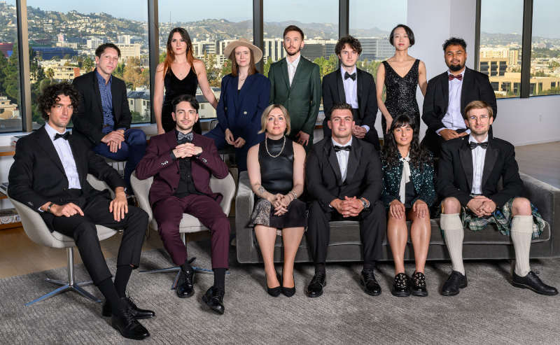 The winners of the 50th Annual Student Academy Awards® on Tuesday, October 24, in Beverly Hills. Front row: Romain Augier, Yannick Jacquin, Clémence Bailly, Giorgio Ghiotto, Jean Chapiro, and Iain Forbes. Back row: Mark Gerstorfer, Tamara Denić, Lisa Kenney, Leo Behrens, César Luton, Lyuwei Chen, and Gabriel Augerai. Photo: The Academy of Motion Picture Arts and Sciences
