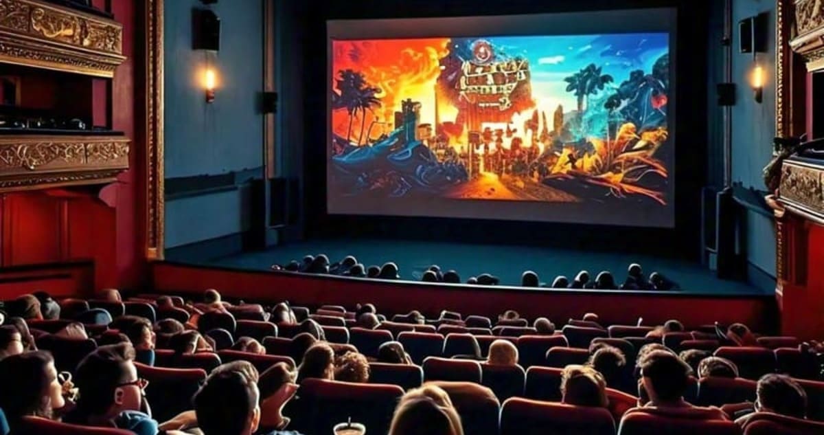 Representational Image of a Movie Theater Created with Meta AI Image Generator.