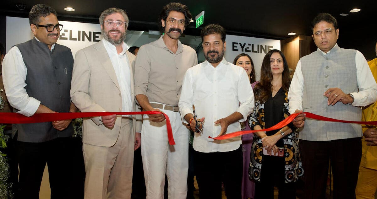 L-R: Sanjay Jaju; Jeff Shapiro; Rana Daggubati; CM Anumula Revanth Reddy; Mahima Kaul; Monika Shergill; D. Sridhar Babu. Photo: Netflix