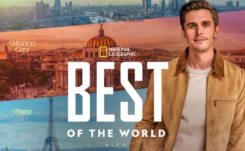 Promotional poster for National Geographic's "Best of the World with Antoni Porowski" travel series.