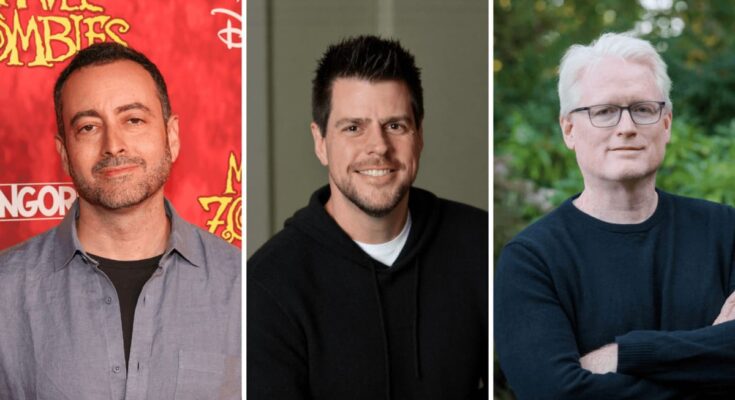 Marvel executives Brad Winderbaum, David Abdo, and Dan Buckley.