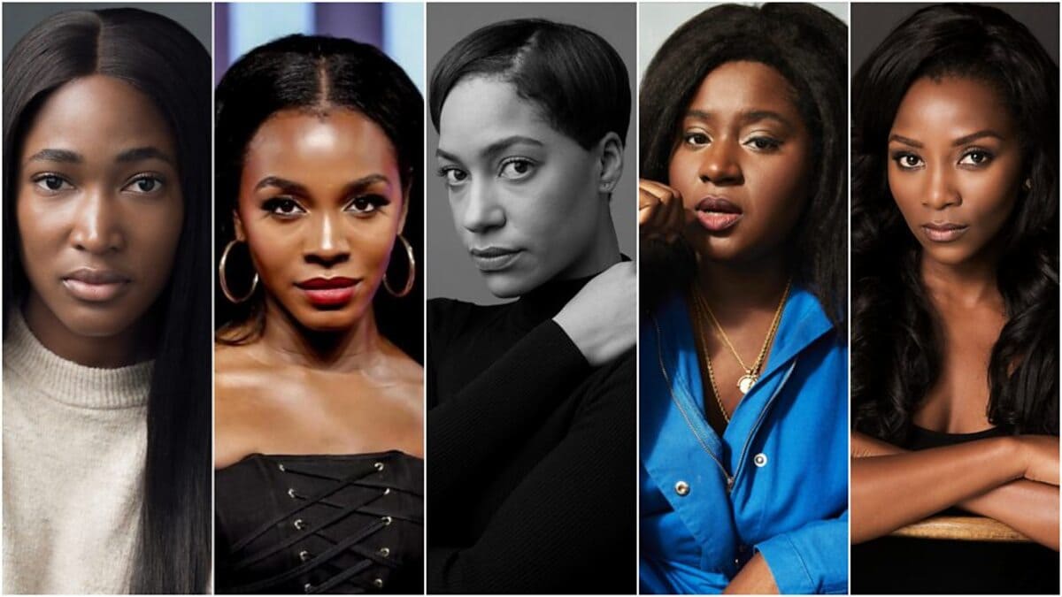 BBC Thriller Wahala. Composite image of Adelayo Adedayo, Deborah Ayorinde, Cush Jumbo, Susan Wokoma and Genevieve Nnaji. Courtesy: BBC
