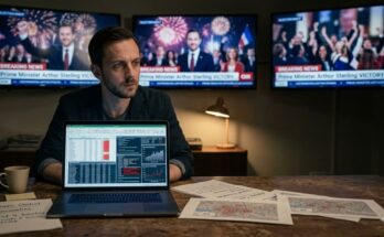 Elias Thorne studies election anomalies inside a safe house in THE SMOKESCREEN political thriller.