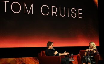 Tom Cruise speaking onstage at the BAFTA A Life in Pictures career retrospective event supported by Samsung in London.