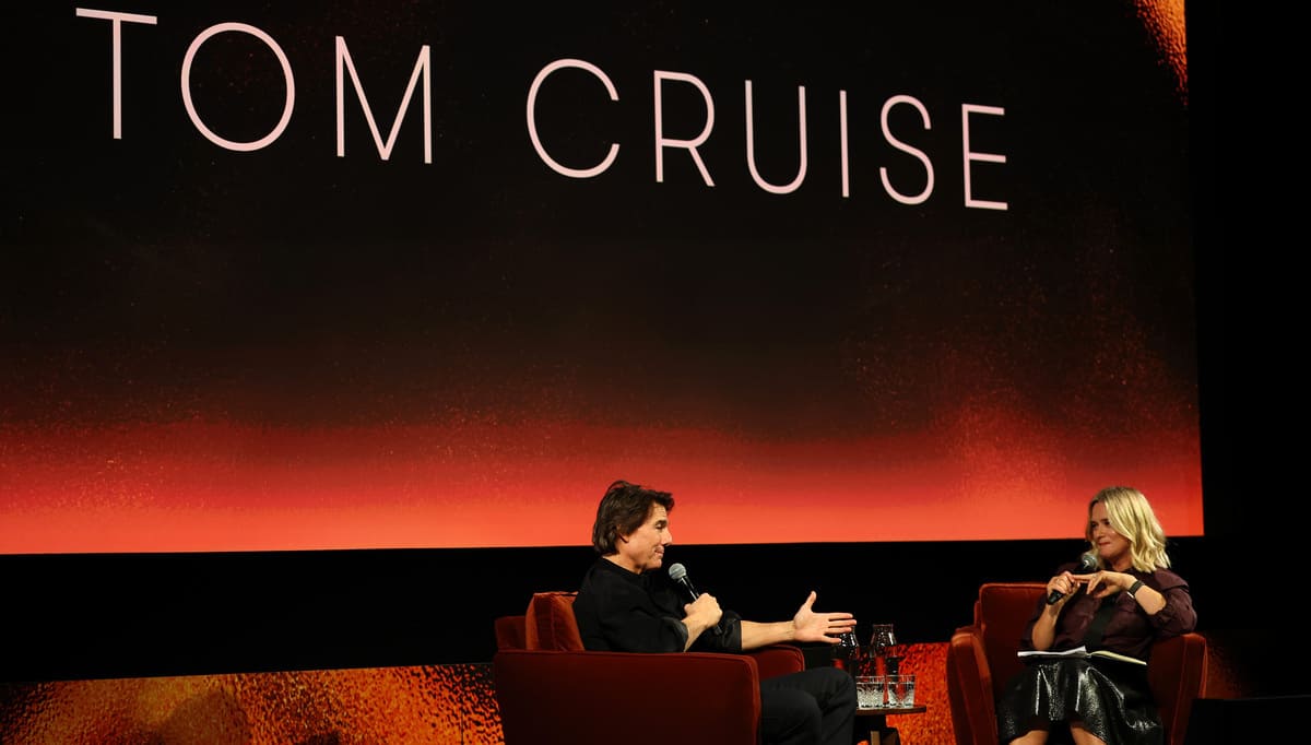 Tom Cruise speaking onstage at the BAFTA A Life in Pictures career retrospective event supported by Samsung in London.