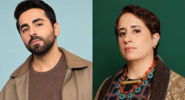 Actor Ayushmann Khurrana and producer Guneet Monga Kapoor headshots representing their film collaboration on Udta Teer.