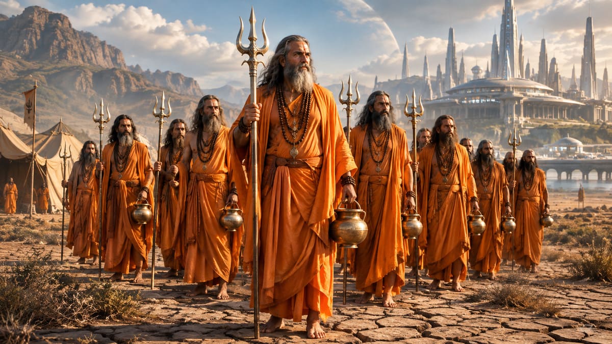 Maxworth and twelve holy men arrive at drought-stricken Radon